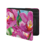 Pink Orchid Flower Print Bifold Wallet