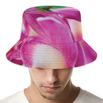 Pink Orchid Flower Print Bucket Hat