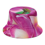 Pink Orchid Flower Print Bucket Hat