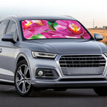 Pink Orchid Flower Print Car Windshield Sun Shade