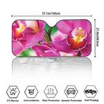 Pink Orchid Flower Print Car Windshield Sun Shade