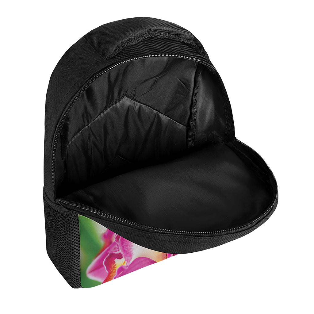 Pink Orchid Flower Print Casual Backpack