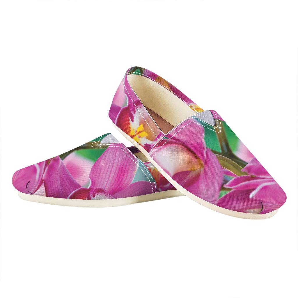 Pink Orchid Flower Print Casual Shoes