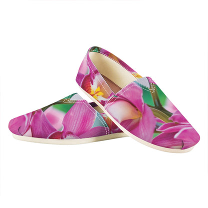Pink Orchid Flower Print Casual Shoes