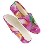 Pink Orchid Flower Print Casual Shoes