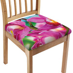 Pink Orchid Flower Print Chair Cushion Cover