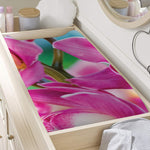 Pink Orchid Flower Print Changing Pad Cover