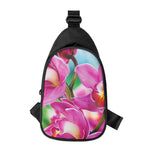 Pink Orchid Flower Print Chest Bag
