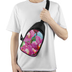 Pink Orchid Flower Print Chest Bag