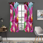 Pink Orchid Flower Print Curtain