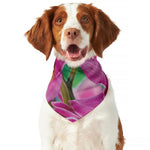 Pink Orchid Flower Print Dog Bandana