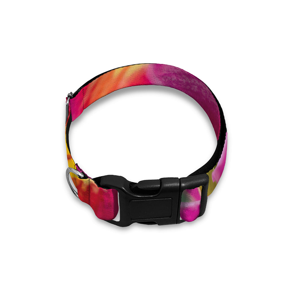 Pink Orchid Flower Print Dog Collar