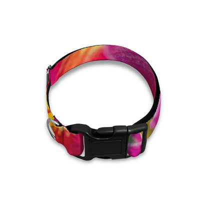 Pink Orchid Flower Print Dog Collar