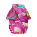 Pink Orchid Flower Print Dog Zip Up Hoodie