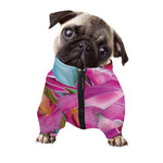 Pink Orchid Flower Print Dog Zip Up Jacket