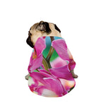 Pink Orchid Flower Print Dog Zip Up Jacket