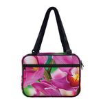 Pink Orchid Flower Print Double Strap Bible Bag