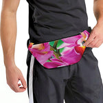 Pink Orchid Flower Print Fanny Pack