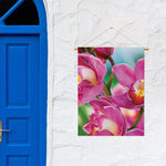 Pink Orchid Flower Print Garden Flag