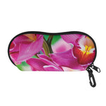 Pink Orchid Flower Print Glasses Case