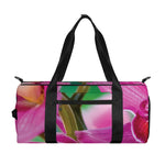 Pink Orchid Flower Print Gym Bag
