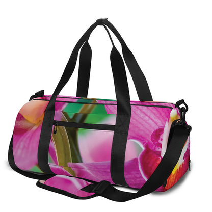 Pink Orchid Flower Print Gym Bag