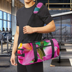Pink Orchid Flower Print Gym Bag