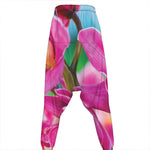 Pink Orchid Flower Print Hammer Pants