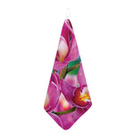 Pink Orchid Flower Print Hand Towel