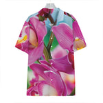Pink Orchid Flower Print Hawaiian Shirt