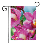 Pink Orchid Flower Print House Flag