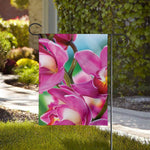 Pink Orchid Flower Print House Flag