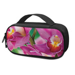 Pink Orchid Flower Print Insulin Cooler Travel Case