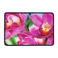 Pink Orchid Flower Print Kitchen Mat