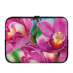 Pink Orchid Flower Print Laptop Sleeve