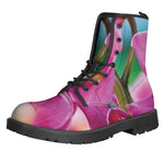 Pink Orchid Flower Print Backpack