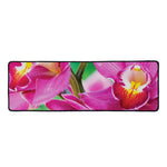 Pink Orchid Flower Print Long Kitchen Mat
