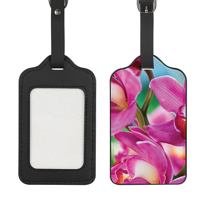 Pink Orchid Flower Print Luggage Tag