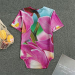 Pink Orchid Flower Print Men's Bodysuit