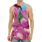 Pink Orchid Flower Print Men's Muscle Tank Top