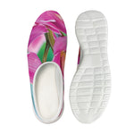 Pink Orchid Flower Print Mesh Casual Shoes