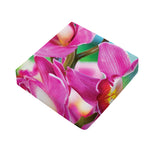 Pink Orchid Flower Print Outdoor Seat Cushion Cover