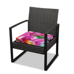Pink Orchid Flower Print Outdoor Seat Cushion Cover