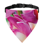 Pink Orchid Flower Print Over The Collar Dog Bandana