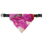 Pink Orchid Flower Print Over The Collar Dog Bandana