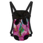 Pink Orchid Flower Print Pet Carrier Backpack