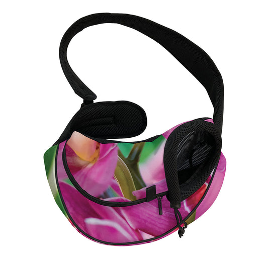 Pink Orchid Flower Print Pet Sling Carrier