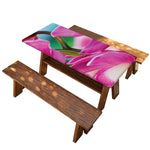 Pink Orchid Flower Print Picnic Table Cover
