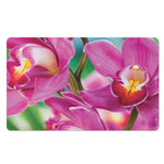 Pink Orchid Flower Print Polyester Doormat