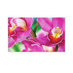 Pink Orchid Flower Print Polyester Flag